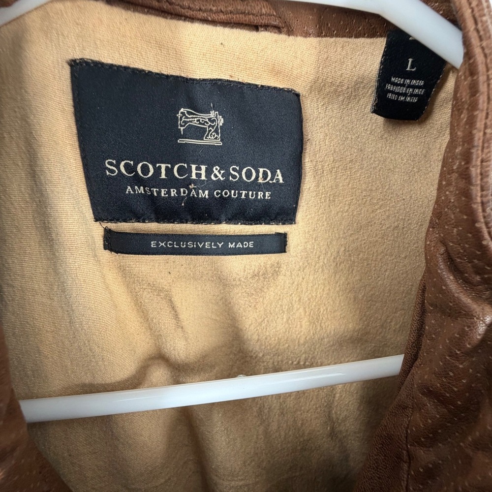 Scotch and Soda Goat Leather Jacket, Amsterdam Couture Exclusive Men's Size L - Picture 5 of 16